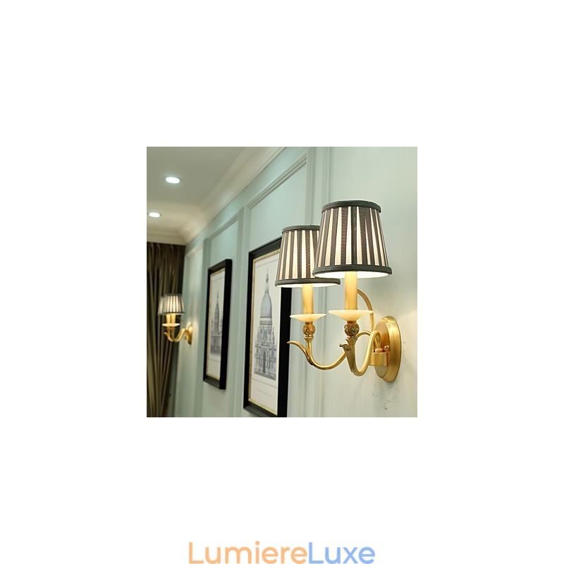 Applique murale simple, traditionnelle et classique en laiton, style mini