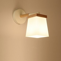 Applique murale carrée en verre pour chambre à coucher, éclairage d'ambiance moderne
