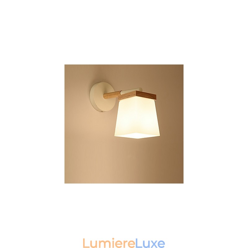 Applique murale carrée en verre pour chambre à coucher, éclairage d'ambiance moderne
