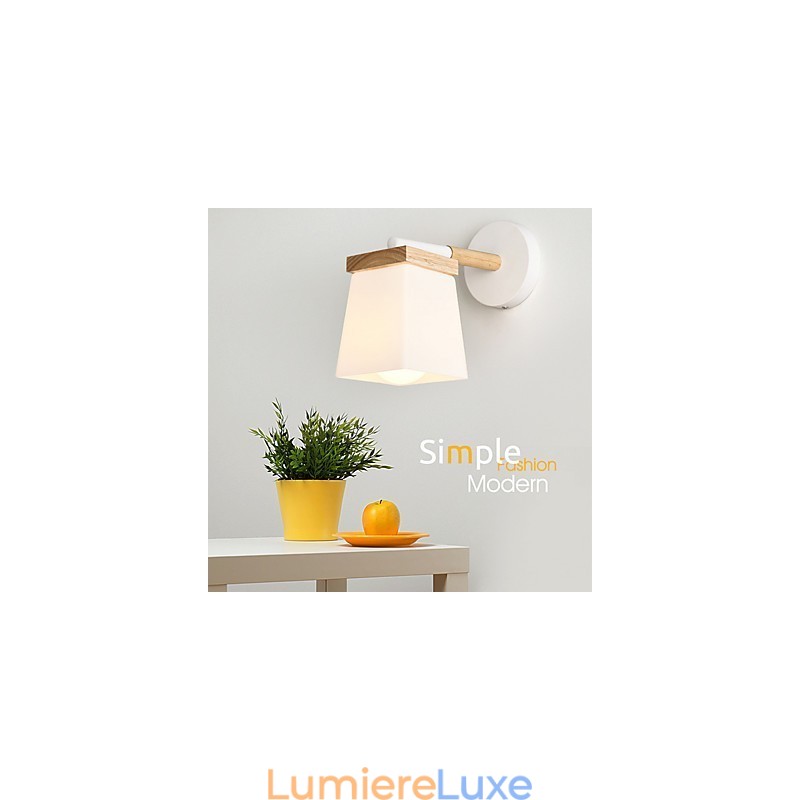 Applique murale carrée en verre pour chambre à coucher, éclairage d'ambiance moderne
