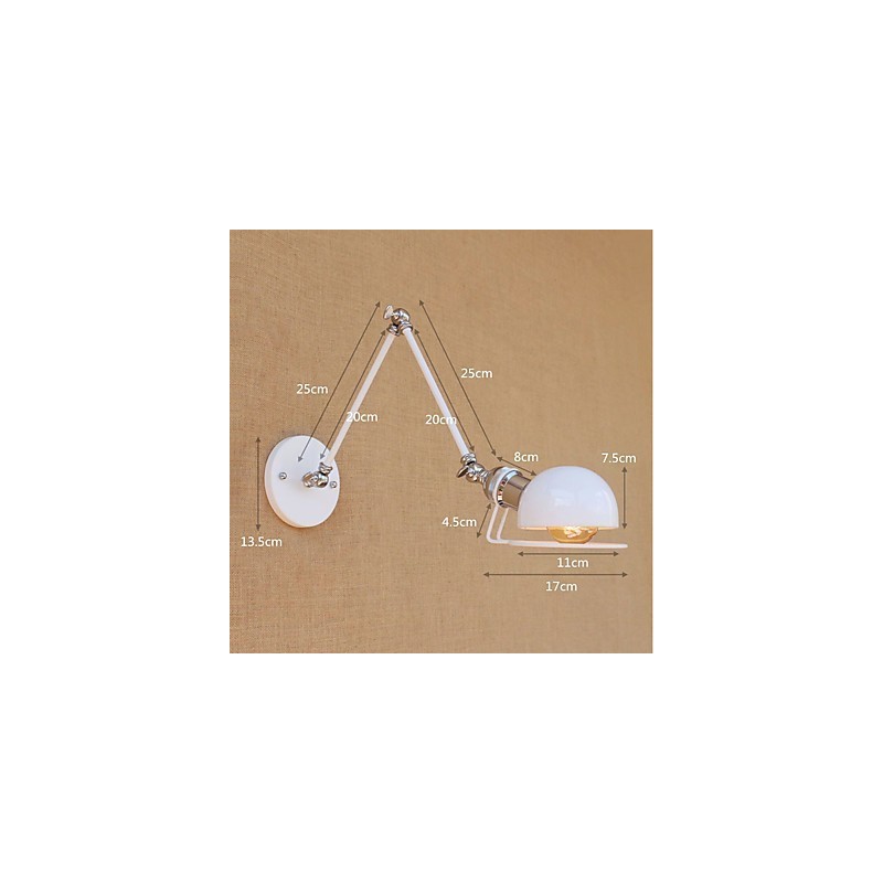 Peinture de campagne vintage pour mini-bras pivotant, protection des yeux, lumière ambiante, bras pivotant, éclairage mural