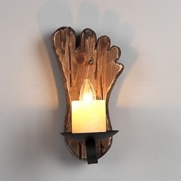 Applique murale industrielle vintage rétro en bois et métal à tête unique, idéale pour la maison, l'hôtel, le couloir ou la décoration
