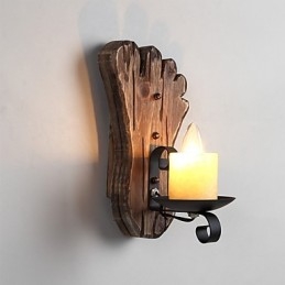 Applique murale industrielle vintage rétro en bois et métal à tête unique, idéale pour la maison, l'hôtel, le couloir ou la décoration