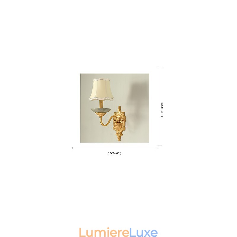Applique murale simple, traditionnelle et classique en laiton, style mini