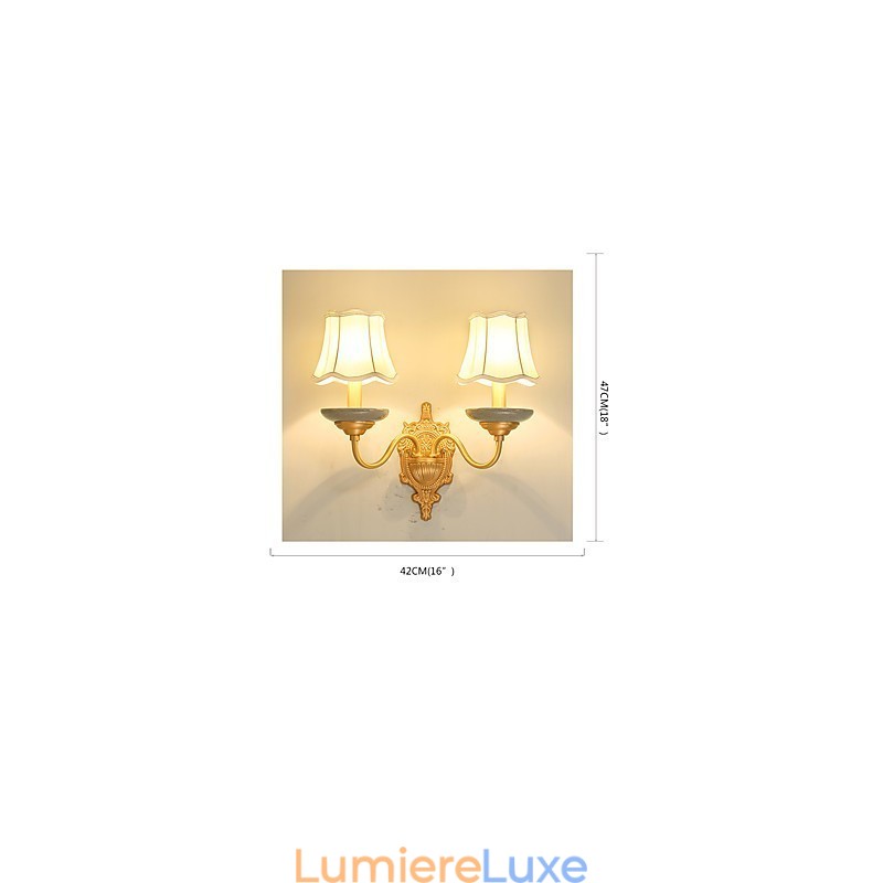Applique murale en laiton classique, style mini, style traditionnel et rustique