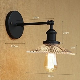 Applique murale rétro style mini avec protection des yeux et lumière ambiante