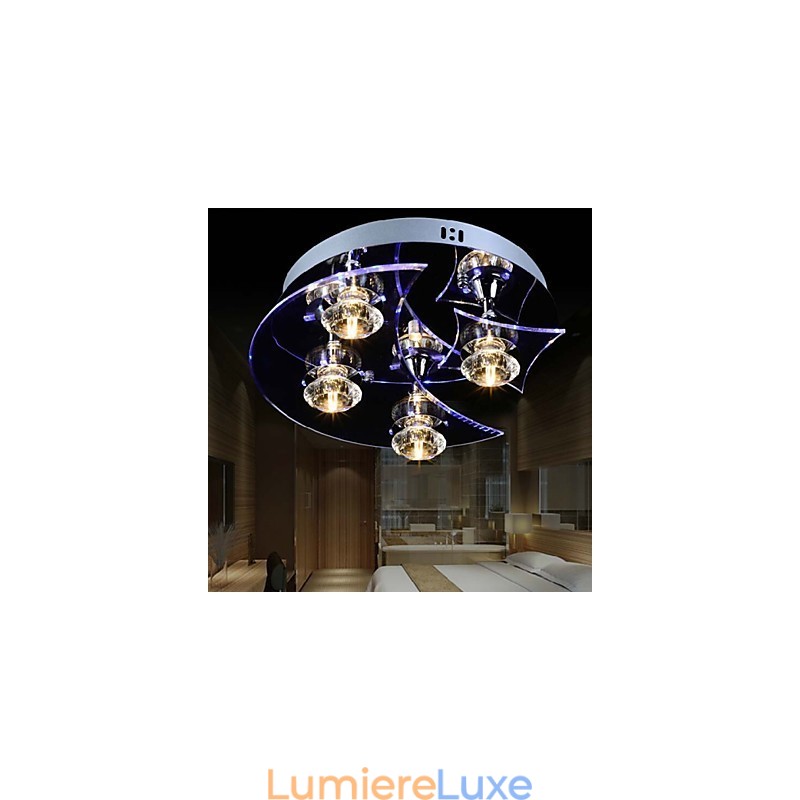 Lustre moderne en cristal Living 4 lumières