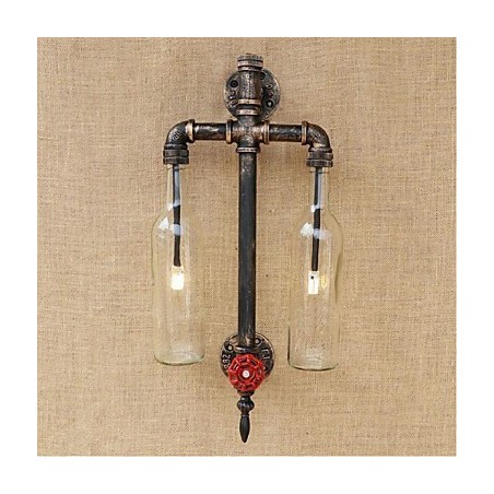 Lampe murale transparente en fer pour bar, restaurant, avec interrupteur, pour bouteille de vin et tuyau d'eau Lampe murale transparente en fer pour bar, restaurant, avec interrupteur, pour bouteille de vin et tuyau d'eau