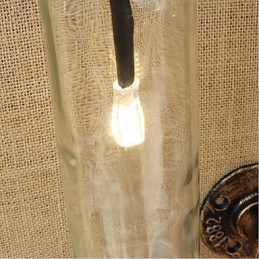 Lampe murale transparente en fer pour bar, restaurant, avec interrupteur, pour bouteille de vin et tuyau d'eau