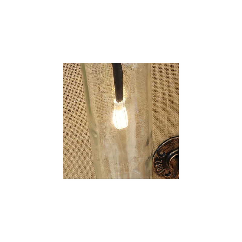 Lampe murale transparente en fer pour bar, restaurant, avec interrupteur, pour bouteille de vin et tuyau d'eau