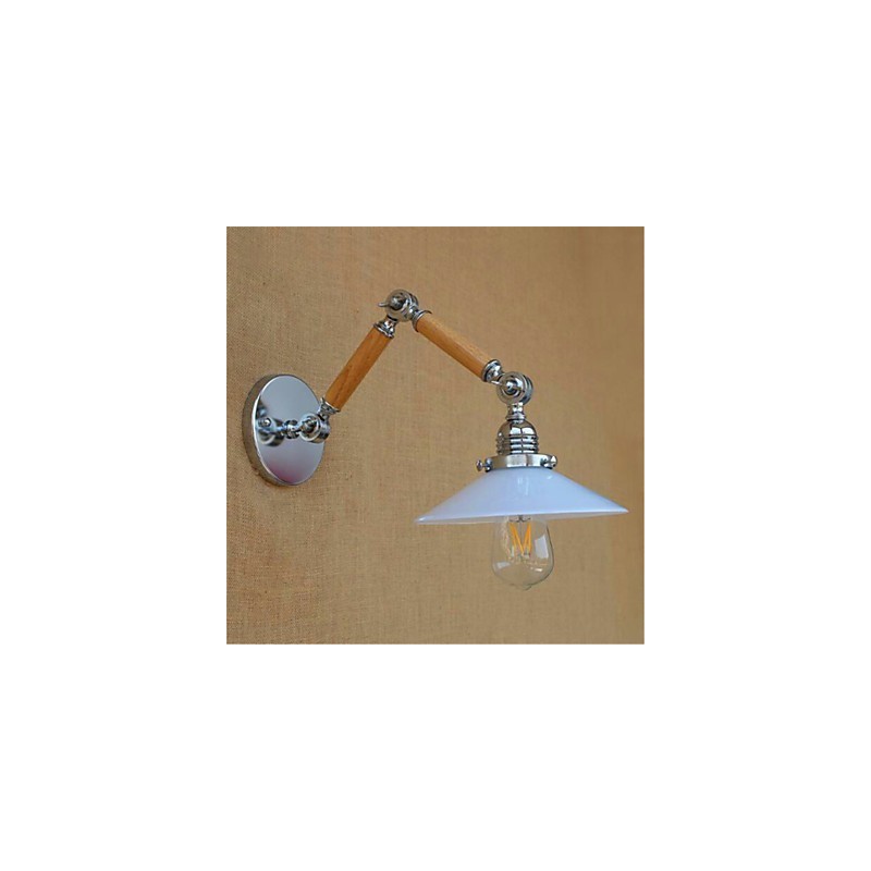 Applique murale contemporaine chromée moderne avec bras pivotant et éclairage d'ambiance