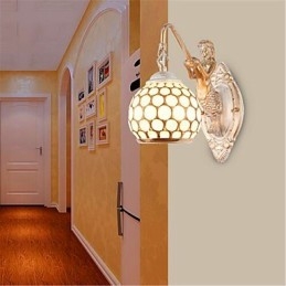 Applique murale simple de style européen rétro pastoral pour chambre à coucher, chevet, balcon, escaliers, couloir, miroir
