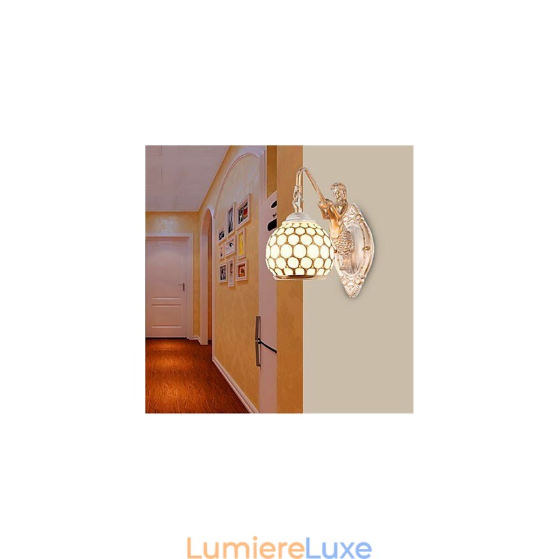 Applique murale simple de style européen rétro pastoral pour chambre à coucher, chevet, balcon, escaliers, couloir, miroir