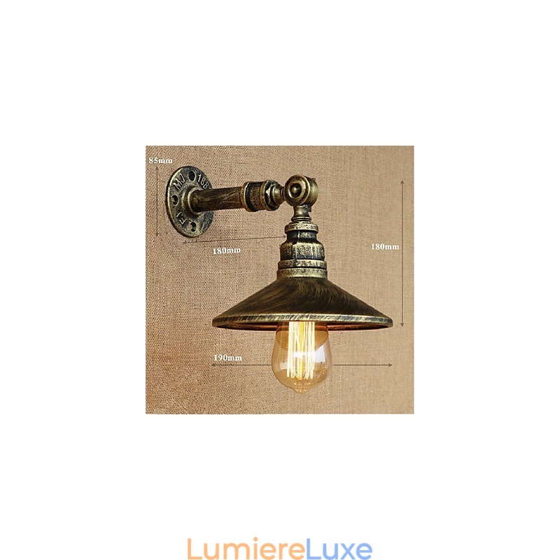 Applique murale style industriel nordique en forme de tuyau d'eau