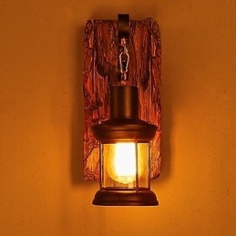 Applique murale industrielle vintage rétro en bois et métal à tête unique, idéale pour la maison, l'hôtel, le couloir ou la décoration