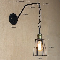 Applique murale en fer pour couloirs de chaînes de restaurants et de cafés
