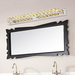 Lampe de salle de bain longue et de haute qualité, applique murale en métal et cristal