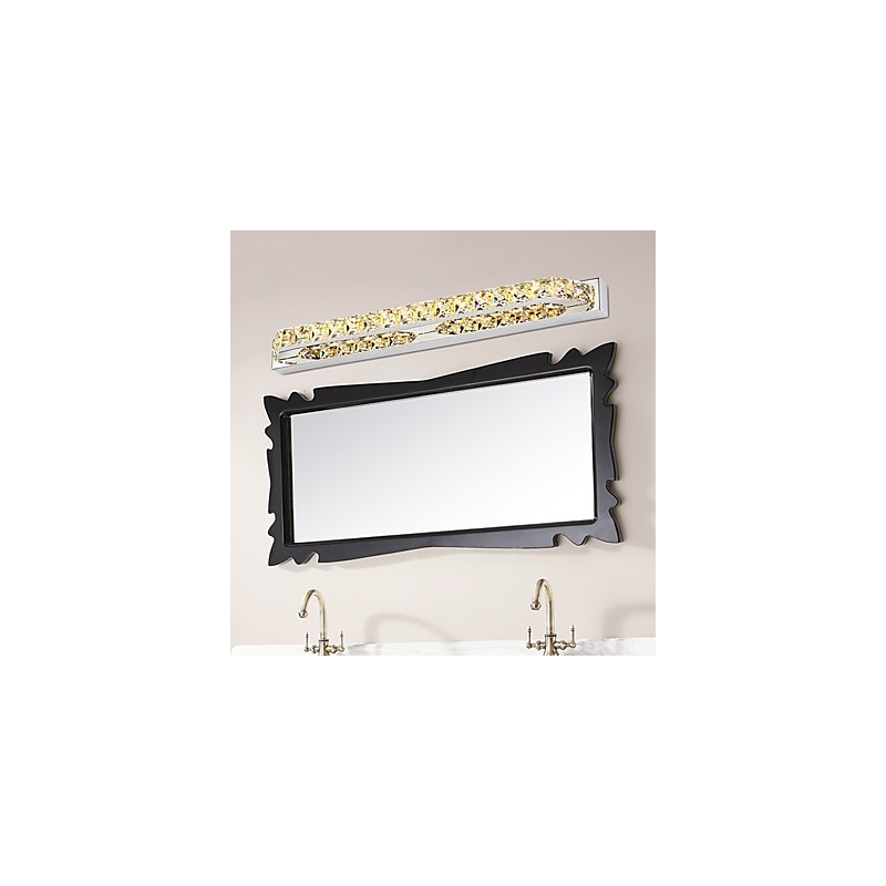 Lampe de salle de bain longue et de haute qualité, applique murale en métal et cristal