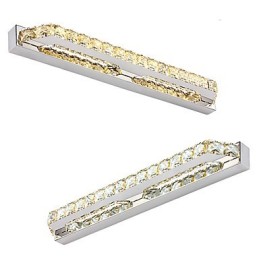 Lampe de salle de bain longue et de haute qualité, applique murale en métal et cristal
