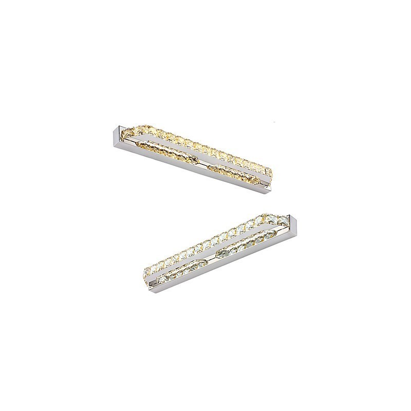 Lampe de salle de bain longue et de haute qualité, applique murale en métal et cristal