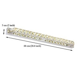 Lampe de salle de bain longue et de haute qualité, applique murale en métal et cristal