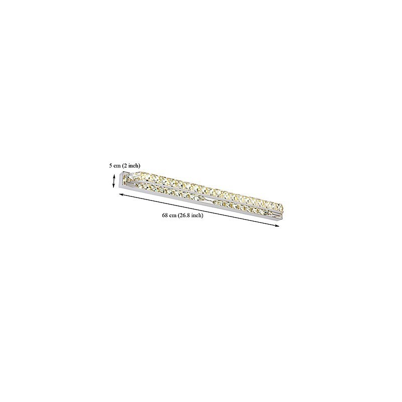 Lampe de salle de bain longue et de haute qualité, applique murale en métal et cristal