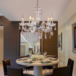 Plafonnier chromé Upligh, lampe bougie, luminaire acrylique, lustre suspendu