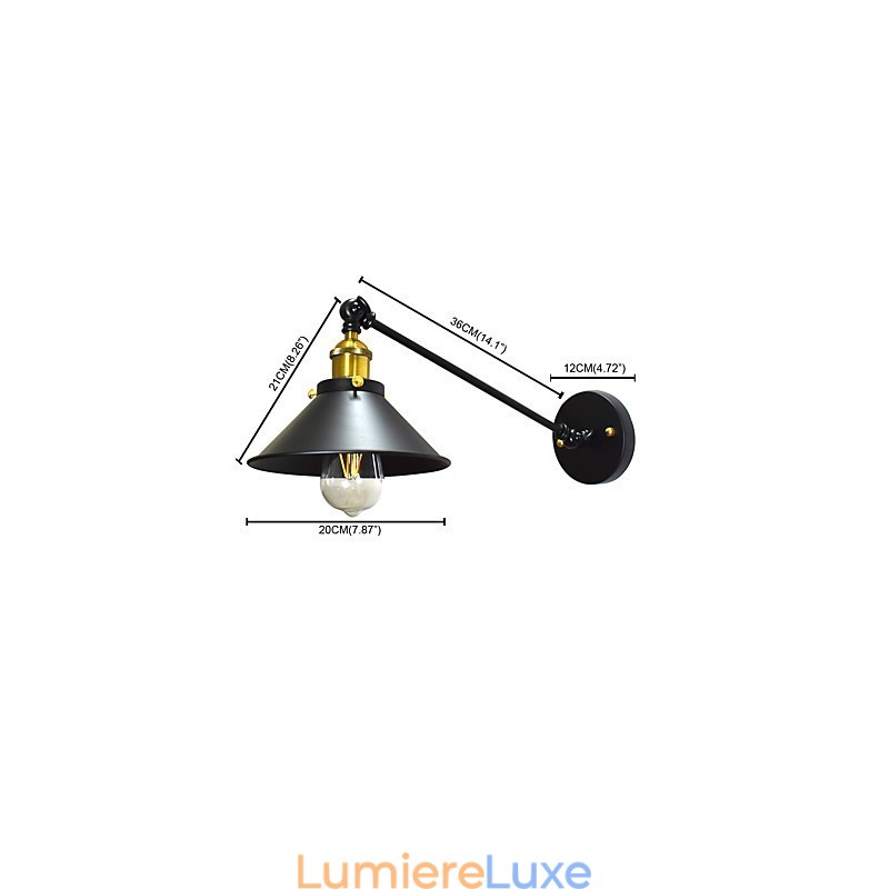 Lampe murale Buzz Wall Iron Dumb Black Lampe sabre laser sur le mur