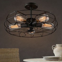 Lampe de designer industrielle de style country américain Lampe personnalisée Plafonniers européens rétro en forme de ventilateur