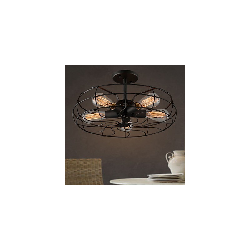 Lampe de designer industrielle de style country américain Lampe personnalisée Plafonniers européens rétro en forme de ventilateur