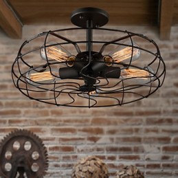 Lampe de designer industrielle de style country américain Lampe personnalisée Plafonniers européens rétro en forme de ventilateur
