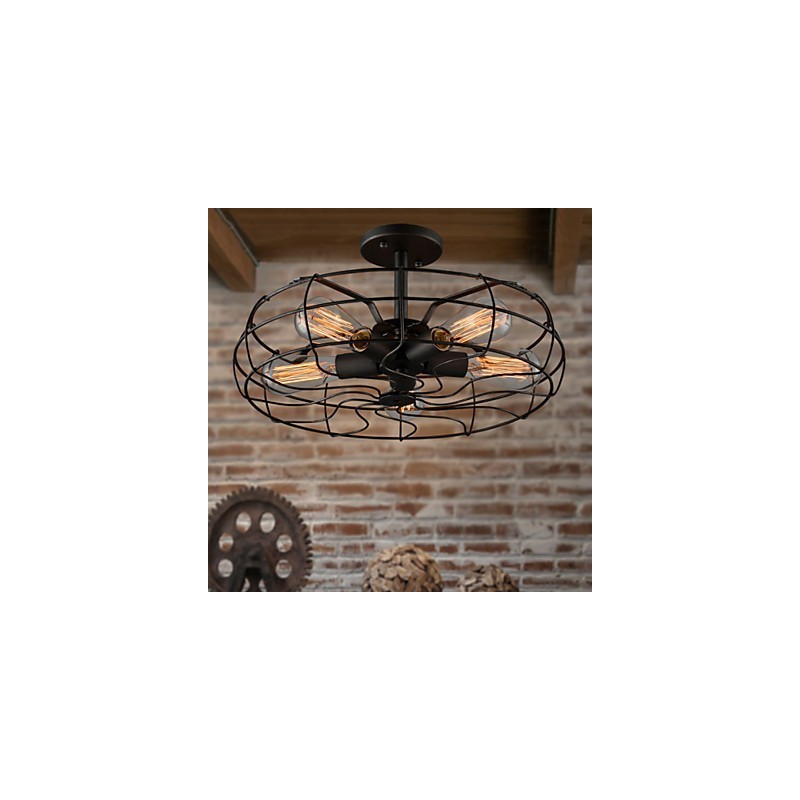 Lampe de designer industrielle de style country américain Lampe personnalisée Plafonniers européens rétro en forme de ventilateur