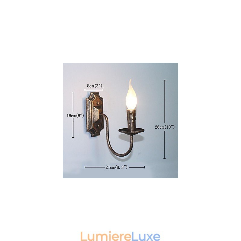 Applique murale antique en forme de bougie, lampe de balcon simple pour couloir