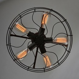 Lampe de designer industrielle de style country américain Lampe personnalisée Plafonniers européens rétro en forme de ventilateur