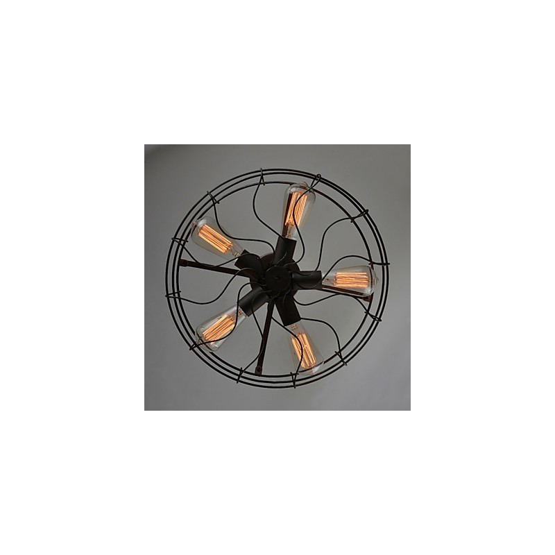 Lampe de designer industrielle de style country américain Lampe personnalisée Plafonniers européens rétro en forme de ventilateur