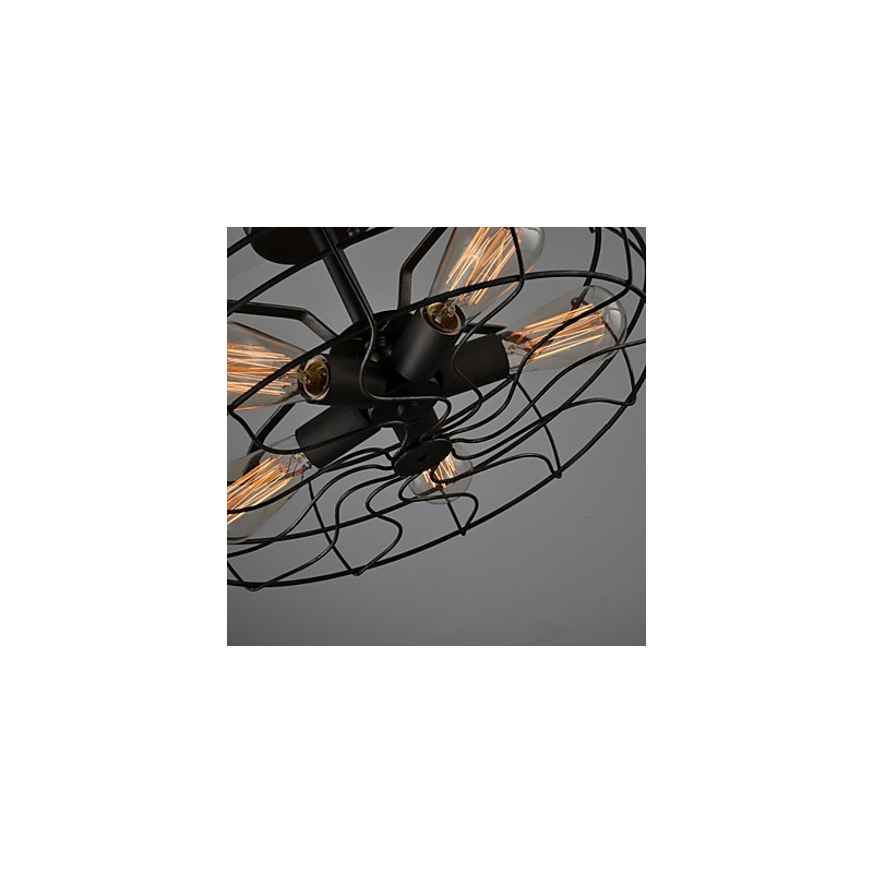 Lampe de designer industrielle de style country américain Lampe personnalisée Plafonniers européens rétro en forme de ventilateur