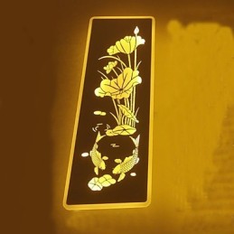 Peinture contemporaine moderne intégrée pour appliques murales à lumière ambiante