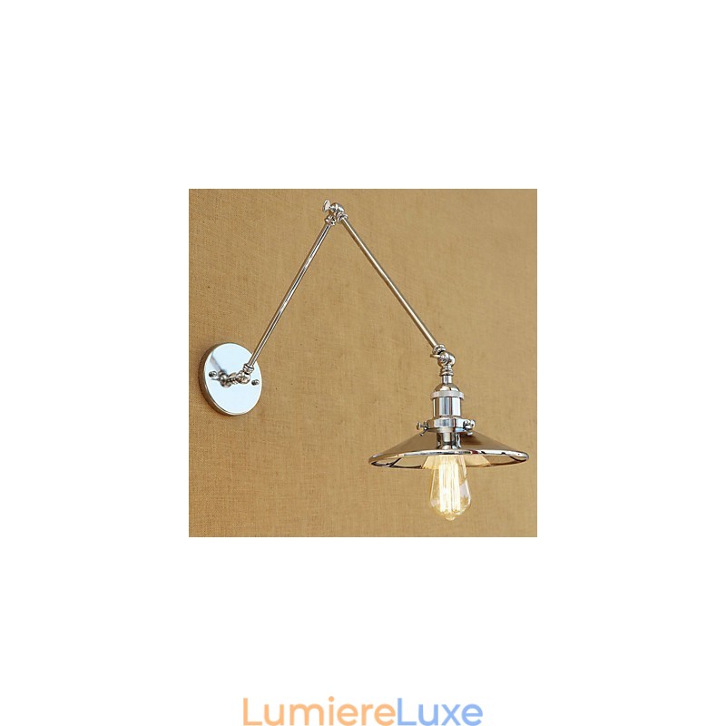 Luminaire d'ambiance rétro galvanisé style mini avec bras pivotant