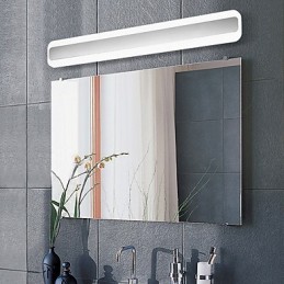 Applique murale de salle de bain avec fonction chromée contemporaine et moderne intégrée pour une lumière ambiante