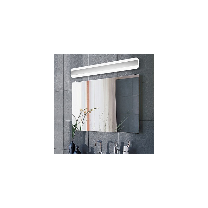 Applique murale de salle de bain avec fonction chromée contemporaine et moderne intégrée pour une lumière ambiante
