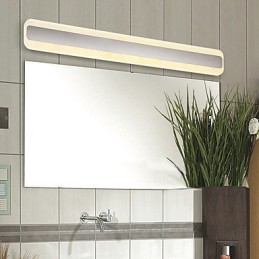 Applique murale de salle de bain avec fonction chromée contemporaine et moderne intégrée pour une lumière ambiante