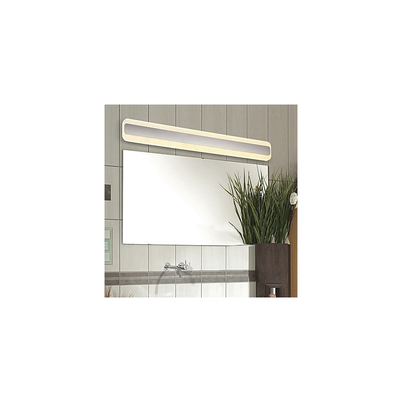 Applique murale de salle de bain avec fonction chromée contemporaine et moderne intégrée pour une lumière ambiante