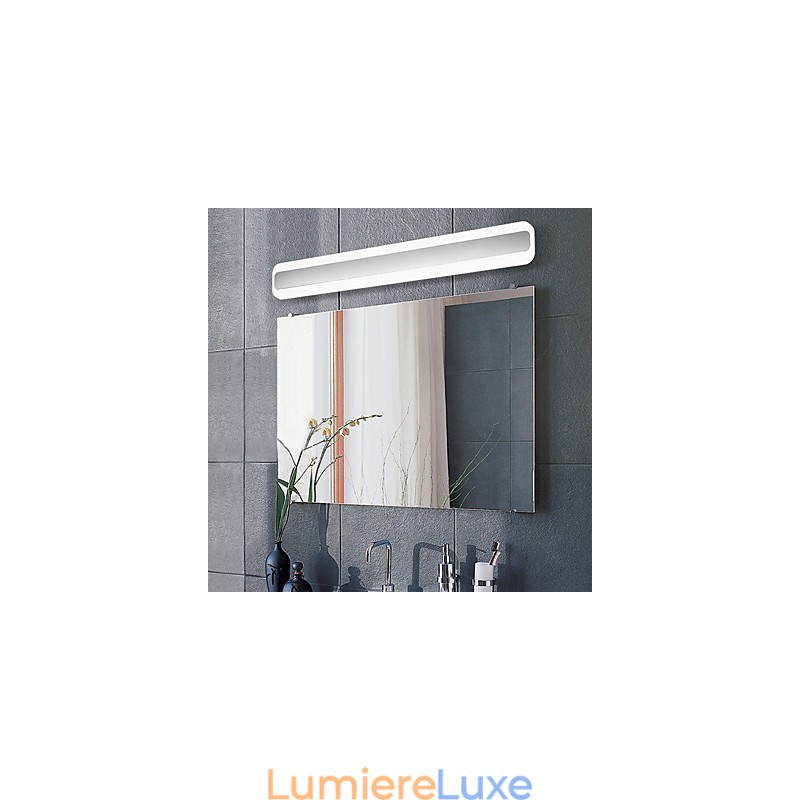 Applique murale de salle de bain avec fonction chromée contemporaine et moderne intégrée pour une lumière ambiante