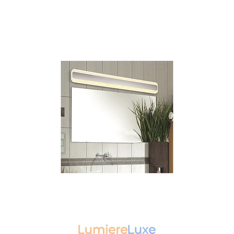 Applique murale de salle de bain avec fonction chromée contemporaine et moderne intégrée pour une lumière ambiante