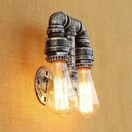 Applique murale à bras pivotant avec éclairage d'ambiance, style rétro country