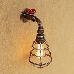 Applique murale style mini avec éclairage d'ambiance et peinture rétro country