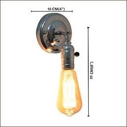 Applique murale en fer forgé, lampe sabre laser noire muette sur le mur