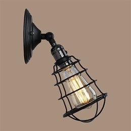 Applique murale vintage industrielle à 1 lumière en métal noir avec interrupteur, idéale pour un salon, une salle à manger, un couloir, un café, un bar ou un bar