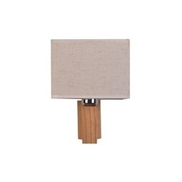 Lampe murale simple, lampe de chevet, lampe de bureau avec abat-jour en tissu et bois massif pour chambre à coucher, commode, salon, chambre de bébé