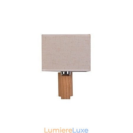 Lampe murale simple, lampe de chevet, lampe de bureau avec abat-jour en tissu et bois massif pour chambre à coucher, commode, salon, chambre de bébé Lampe murale simple, lampe de chevet, lampe de bureau avec abat-jour en tissu et bois massif pour chambre à coucher, commode, salon, chambre de bébé